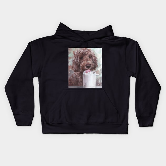 GOLDEN DOODLE (2023) , Kawaii Animals, New Zealand Animals Kids Hoodie by olia-tomkova